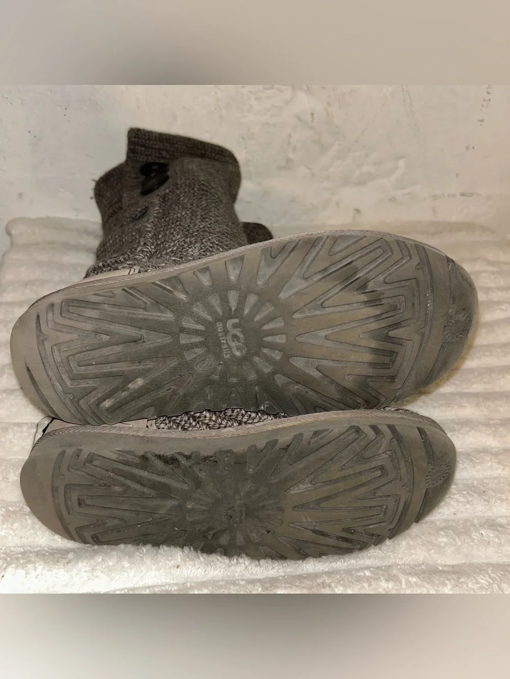 UGG australia sweater y2k Knit ButtonTall Boots in Gray